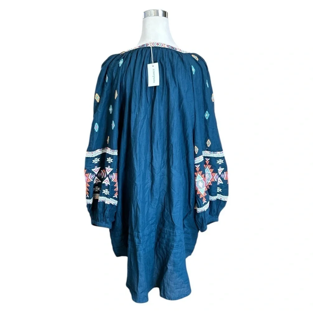 Sundance Women's Mini Dress Blue/Green Aztec Embroidered - Picture 4 of 7